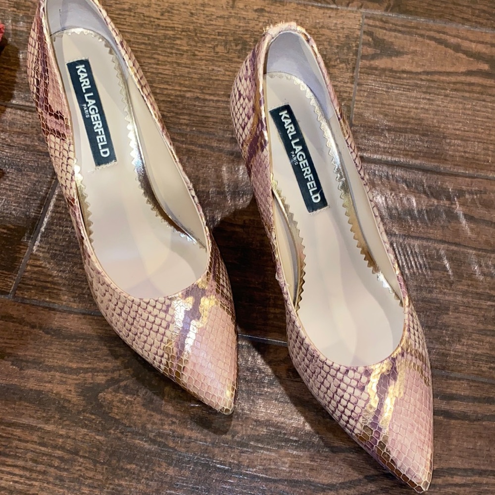 Snake print heels